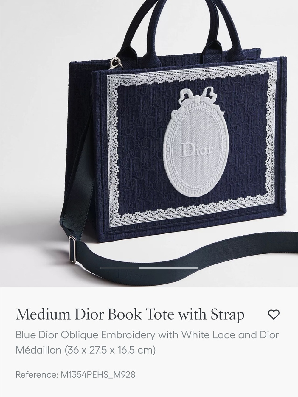 Medium navy dior book tote with strap 💙 - Picture 11 of 11